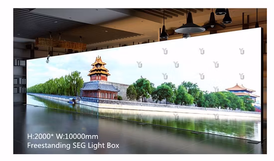 バックライト付きテキスタイルファブリック 150GSM/160GSM/180GSM/200GSM/270GSM 昇華ファブリックバックライト付きライトボックスセグメントファブリック